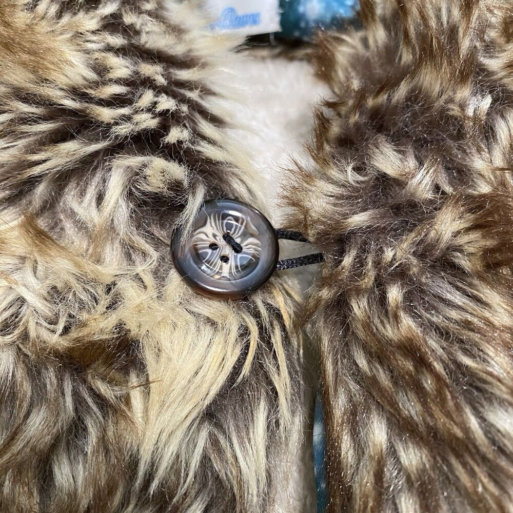 Wolf Faux Fur Animal Hood Hat One Size 3-in-1 Scarf Mittens Paws Rave Festival - Picture 7 of 12